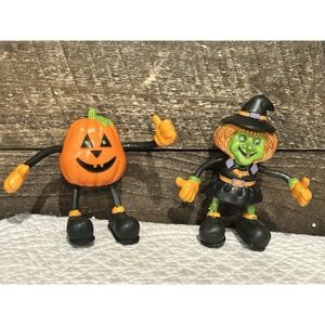 Bendable Witch  Pumpkin Toys Halloween Fun‎ World Easter Unlimited VTG Bendy
